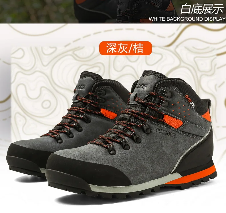 Профессиональные Водонепроницаемые треккинговые ботинки для мужчин, уличные треккинговые ботинки для альпинизма, осенние мужские зимние кроссовки, большой размер 47, походные ботинки