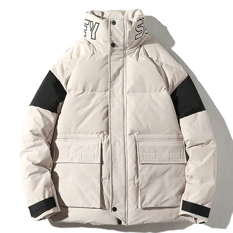 Мужская зимняя куртка,, Европейский и американский стиль, хип-хоп стиль, брендовый короткий пуховик для мужчин