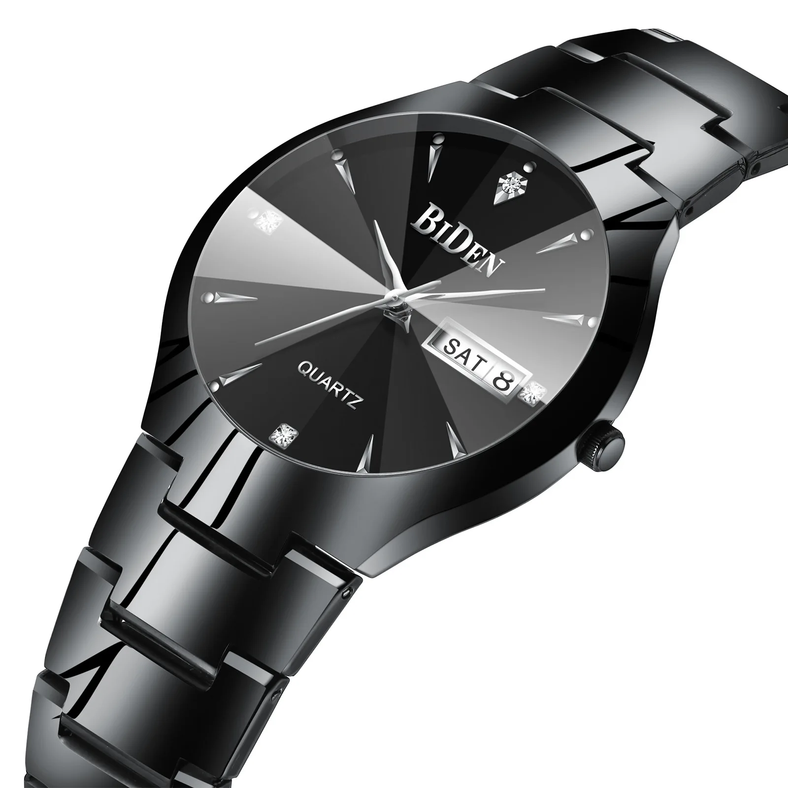 

Biden-Style Steel Belt MEN'S Watch duo ling Mirror Surface MEN'S Watch Waterproof Calendar Week
