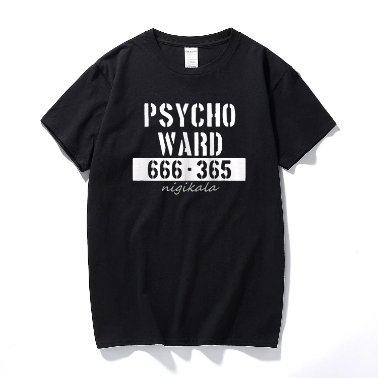 

Psycho Ward T Shirt Top Halloween 666 Alcatraz Movie Mental Asylum Prison Orange short-sleeved O neck t-shirts euro size