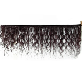 HairUGo Malaysian Body Wave Hair Bundles With Closure 99J Burgundy Ombre Human Hair Bundles With Closure Non Remy Hair Weaving 2
