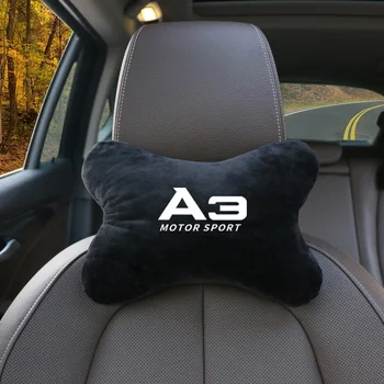 

1pcs Cotton flannel Car neck pillows both side single headrest case for Audi a3 a4 a5 a6 a7 a8 b5 b6 b7 b8 c6 c7 c8 Car Styling