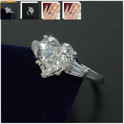 

Custom order of sterling silver 2.0ct Heart cut moissanite ring