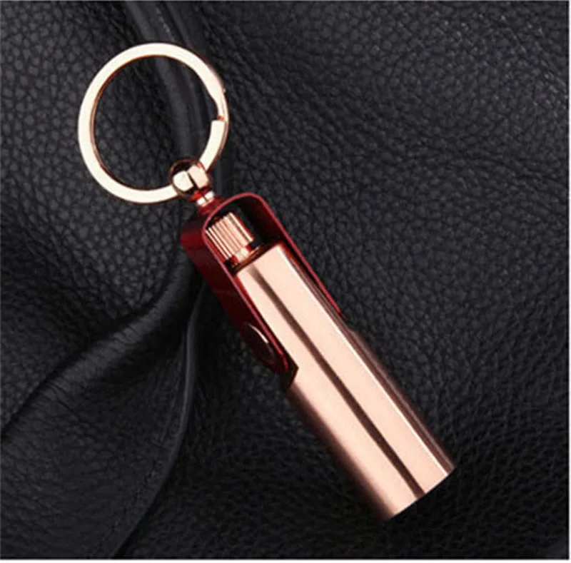 RoseGold Портативный Перманентный брелок керосин топливная Зажигалка открытый альпинизм для безопасности кемпинга инструмент выживания-без топлива - Цвет: RoseGold