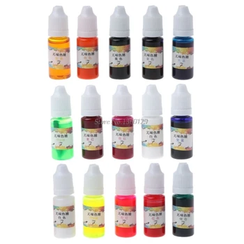 

15Color Epoxy Resin Dye Colorant Non-Toxic Ink Resin Pigment Kit Jewelry Making