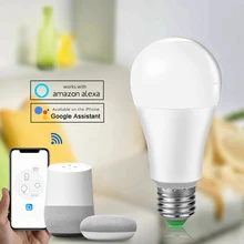 15 Вт светодиодный Wifi лампочки с ампулой Intelligente E27 1800LM светодиодный умное домашнее освещение лампы Alexa/Google Home Assistant ISO/Android Поддержка