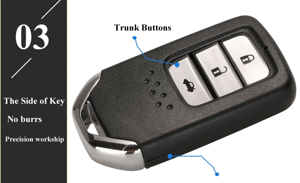 Keyforkess Smart Car Remote 2/3/4/5/6 pulsanti chiave Shell per Honda Fit ooctavia ey City Jazz XRV Venzel HRV CRV Accord inserisci portachiavi - Ha1c802b8bd814b90b78f80debcfc6b58A