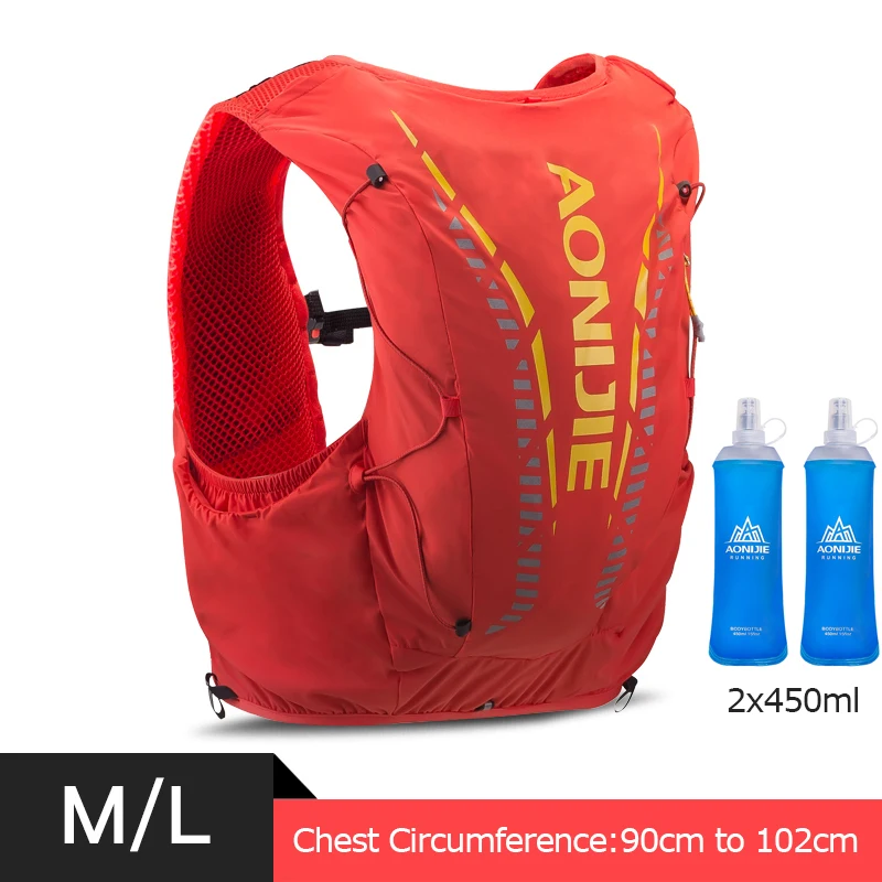 AONIJIE C962 рюкзак для бега, гидратация, сумка, жилет, мягкая фляга для воды, для походов, прогулок, велоспорта, марафона - Цвет: ML Orange 450ml Flas