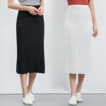

2019 Summer Ladies Modal Skirt In The Long Paragraph Bottom Bag Hip Skirt Elastic High Waist Slim Skirts Rk