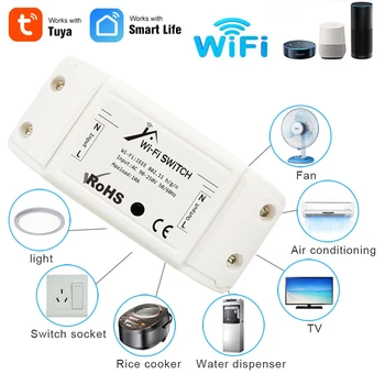 

1/2pcs eWeLink Wifi Switch Module 2200W/10A light/fan air condition ON/OFF controller Switch Work with Amazon Alexa Google Home