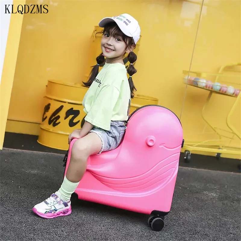 KLQDZMS 20"24INCH Multifunction Super Can ride Child travel artifact Rolling Luggage Spinner brand Travel Suitcase On Wheel