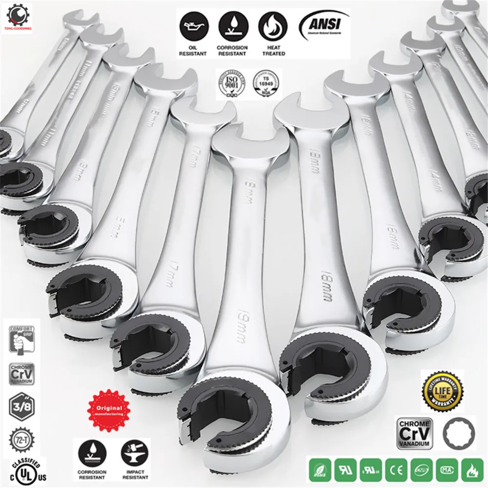 

Набор гаечных ключей с храповым механизмом, 72 зубца