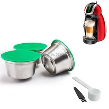 Cápsula de metal de aço inoxidável compatível com dolce gusto máquina de café recarregável cápsula reutilizável