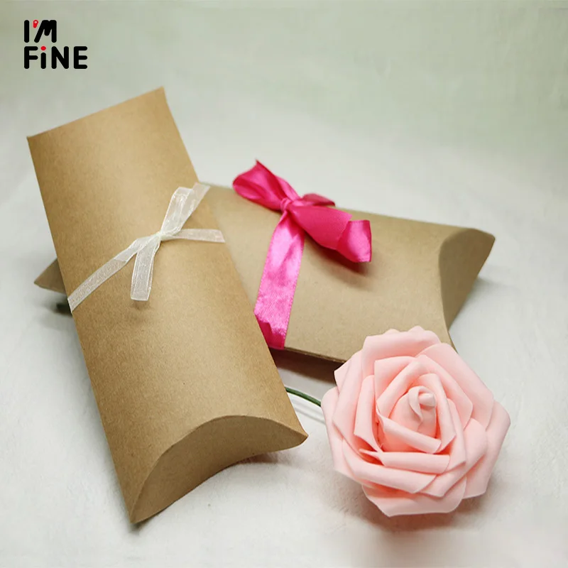 20*10*4cm Large Kraft Craft Paper Jewelry Pack pillow Box Gift