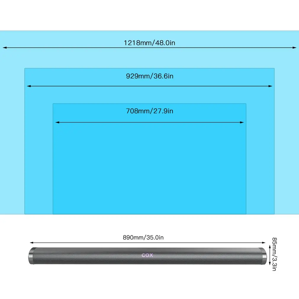 2.0 Channel Wireless Sound Bar with Remote Control Speaker Stereo Soundbar for Home Theater Speaker