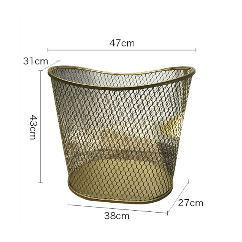 Роскошная модная корзина для белья, утолщенная металлическая Золотая не Выцветшая овальная Золотая корзина для хранения грязной одежды, креативный органайзер для дома