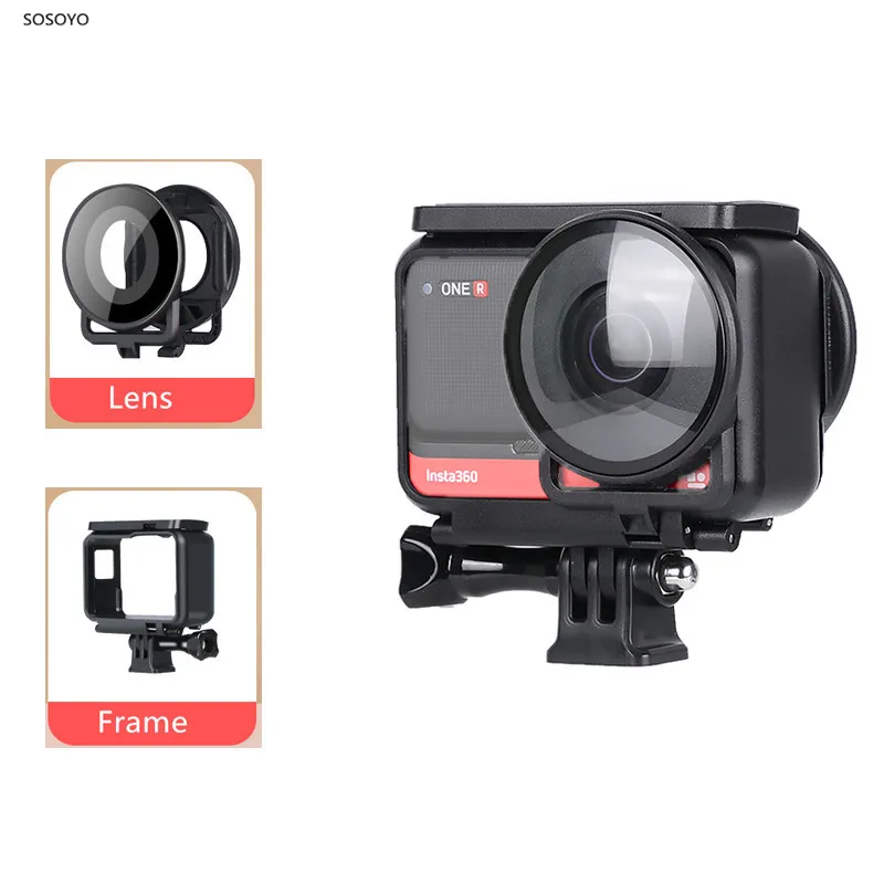 Panoramic Camera Dual-Lens Guards Cap Frame Protective Case Anti-drop Border Set For Insta360 One R Accessories | Электроника