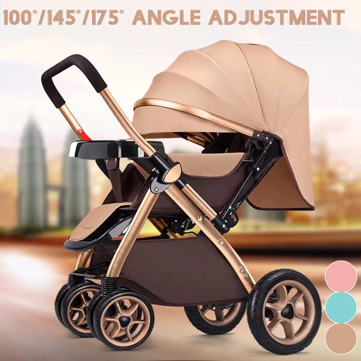 Big Sale  Baby Stroller 2in1 Stroller Lying or Dampening Folding Carriage 3Angle Adjustable Light Weight Two- 