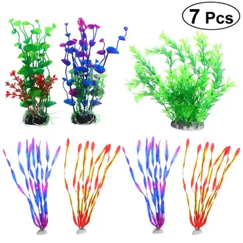 

7Pcs Artificial Water Plants Fake Aquatic Plant Fish Tank Ornament Aquarium Decoration Accessories Artificial Plant Fish Tank