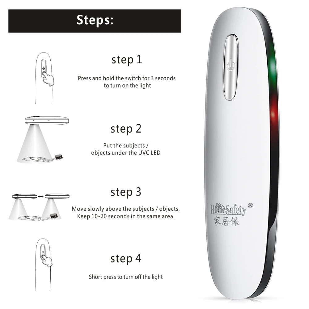 UVC лампа стерилизатор переносной УФ светильник стерилизация 2 7 4 V DC
