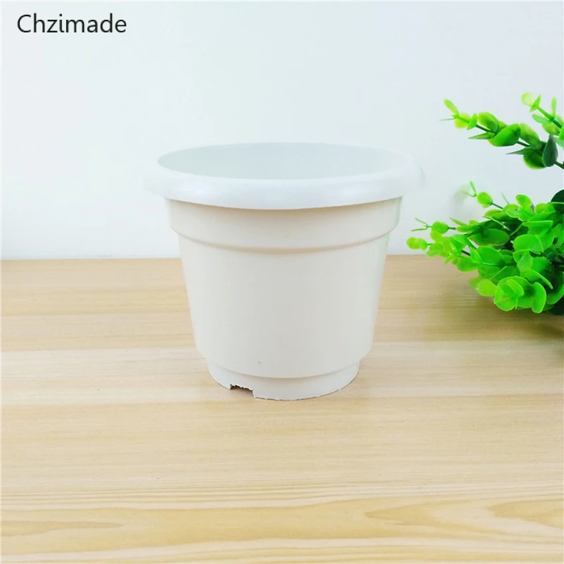 Chzimade 10 шт./Партия круглый пластиковый цветочный горшок белый посадочный горшок для цветочных суккулентов Diy украшения дома