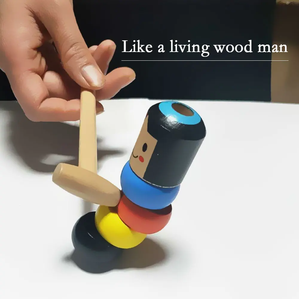 

1set Unbeatable Man Magic Tricks Immortal Daruma Magic Toy Unbreakable Wooden Man Stage Magic Props Fun Toy Kids Gift