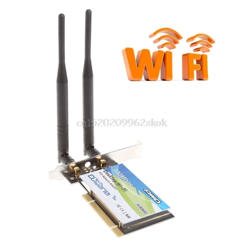 BCM4322 300 Мбит/с 2,4G беспроводной Wifi PCI-E карта настольный адаптер с 6dBi антенной