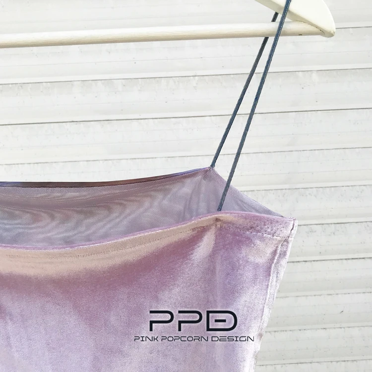 Ретро Y2K маленький свет ангела фиолетовый сетки печати сплайсинга сторона шнурок тонкая кофточка