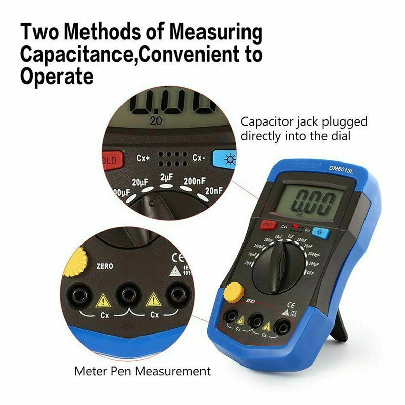 1Pc Durable Handheld LCD Digital Meter mF uF Circuit Gauge Capacitance Capacitor Tester Measurement Analysis Instruments