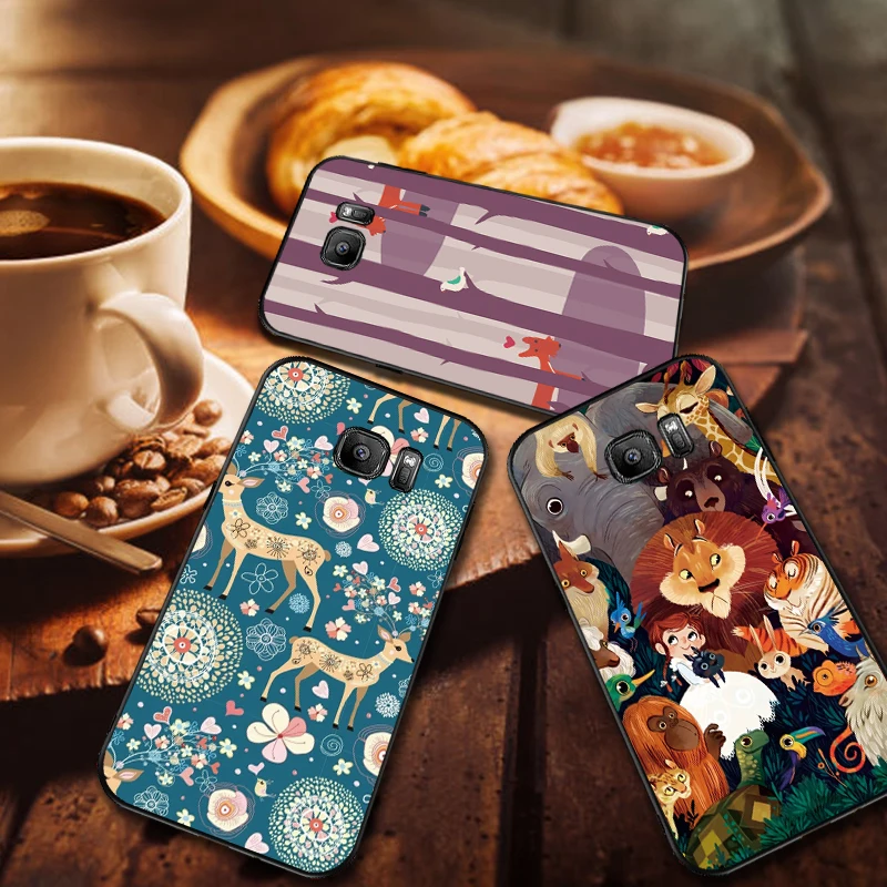 Лесные животные яркие для Samsung Note 8 9 M10 M20 M30 S6 S7 Edge S8 S9 S10 PLUS TPU мягкий чехол