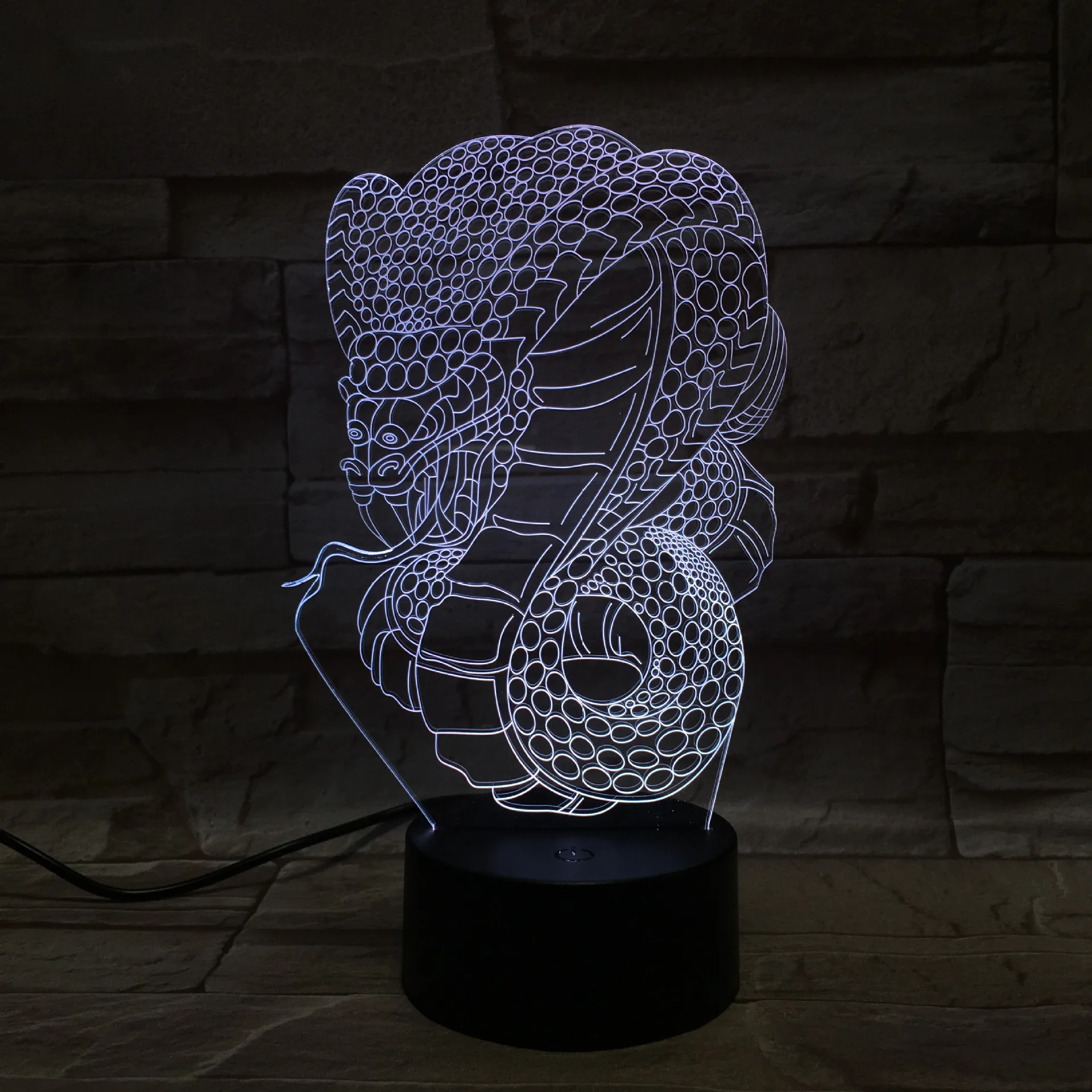 

Foreign Trade New Style Serpent 3D Visual Lamp Bedside Lamp LED Night Light LED Colorful Remote Control Color Changing-