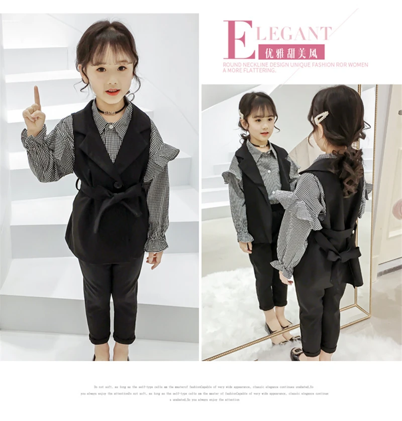 Teenage Girls Clothing Set For Girls Children Jacket Shirt Pants 3pcs Kids Tracksuit Hot Sale School Clothing Autumn costume
