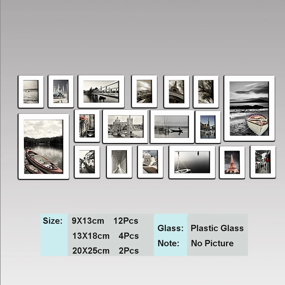 picture Frame 18 шт./компл. природа твердая деревянная рамка для фотографий на стене висит фото рамки плаката фото деревянные рамы для картин домашнего декора - Цвет: picture Frame