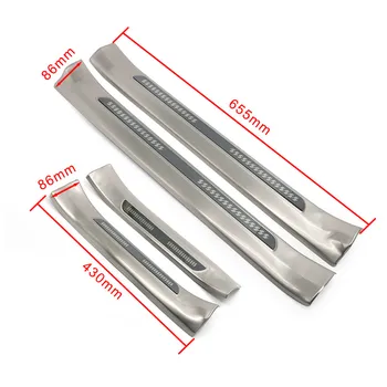 

For Toyota RAV4 RAV 4 2013-2018 Stainless Steel Car Inside Door Sill Protector Pedal Scuff Plate Cover Trims Accessories 17 16