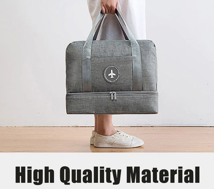 Glossy Gym Bag Dry Wet Travel Fitness Bag For Men Tas Handbags Women Nylon Luggage Bag With Shoes Pocket Traveling Sac De Sport