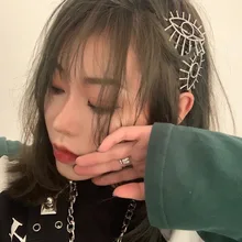Молния стиль сглаза Бобби булавка для женщин японский Harajuku сплав Серебро Большой Глаз принадлежности для волос для девочки ювелирные изделия для волос Femme