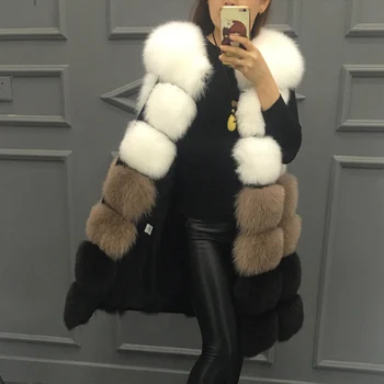 

Faux Fox Fur Women Patchwork Vest Coats Autumn Winter O Neck Chic Female Sleeveless Outerwear 2019 Casual Ladies Vests Jacket