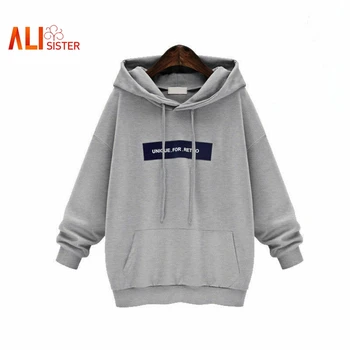 

Womens Hooded Sweatshirt Ladies Autumn Winter Hoodies Casual Letter Print Streetwear Jumper Pullover Female Tops Plus size