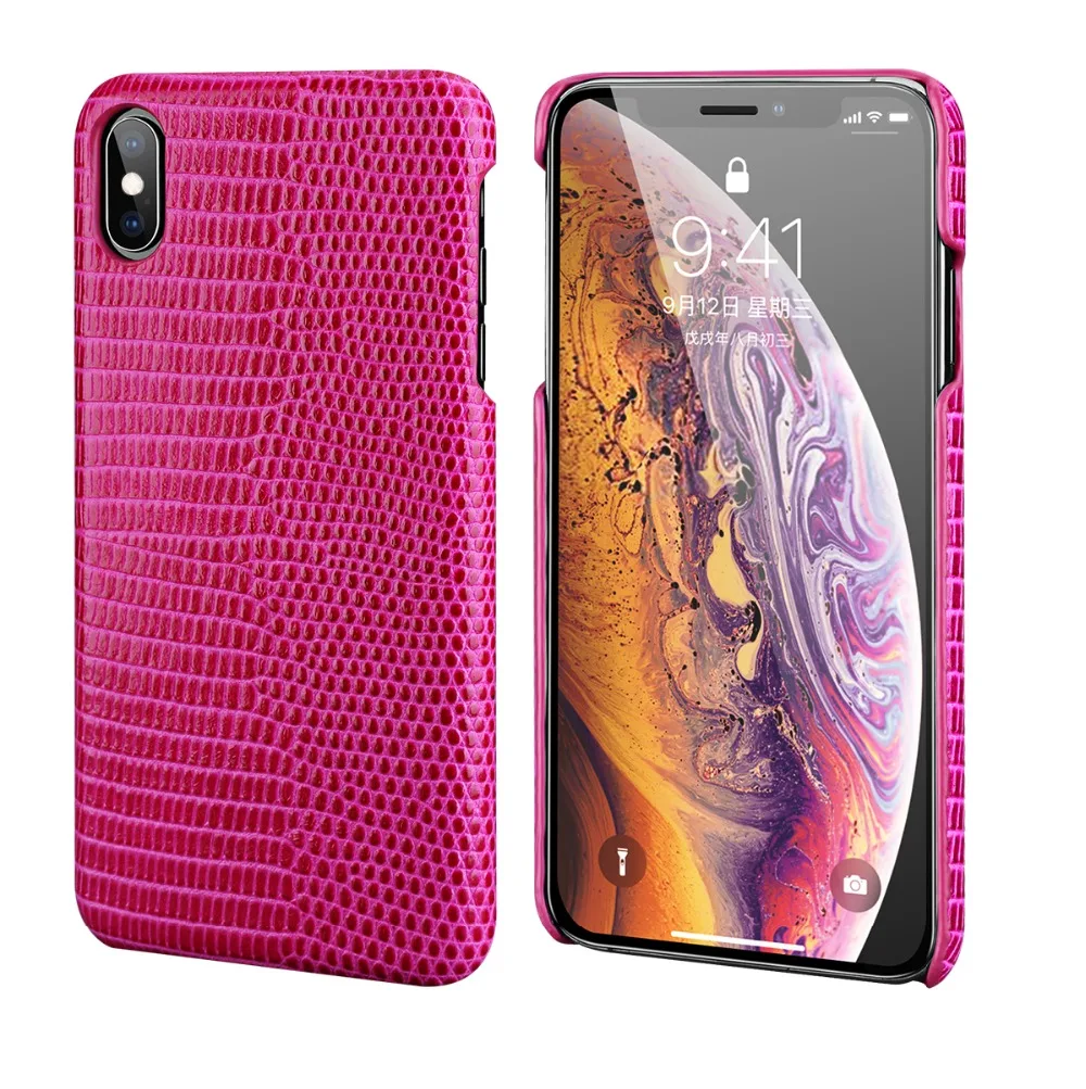 BuzzLee первый слой воловьей ящерицы шаблон задняя крышка для iPhone 6 6S 7 8 чехол для телефона устойчивый к царапинам чехол для iPhone X Xs XR