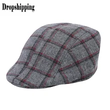 Мягкие флоковые клетчатые мужские Зимние береты Женские клетчатые мягкие ретро-шляпы Повседневные Дышащие зимние теплые удобные береты cappelli# ZD