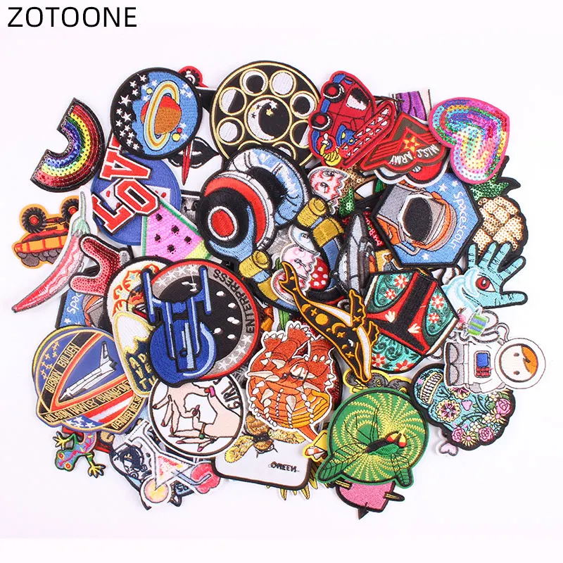 

ZOTOONE 10pcs/lots Random Patches for Clothing Iron on Badges Thermal Transfer for Clothes Jeans Embroidery Applique Patches G
