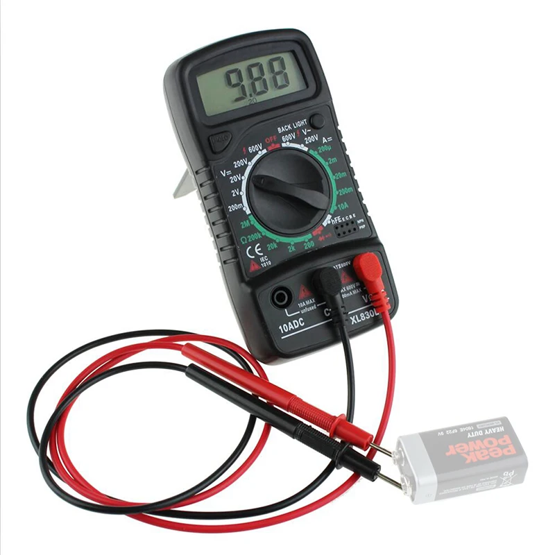 XL-830L Digital LCD Multimeter Voltmeter Ammeter AC/DC/OHM Volt Current Tester