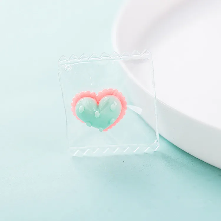 10 шт. ПВХ прозрачная Конфета Kawaii фрукты искусственные продукты Flatback Смола Кабошон наполнитель DIY серьги ювелирные изделия аксессуары Скрапбукинг - Цвет: green heart