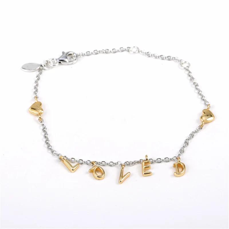 

TIF PAN 925 Sterling Silver bracelet, classic temperament,women's favorite gifts, LOVED Bracelet love honey words.