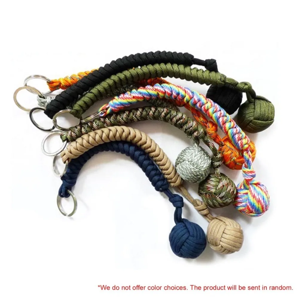 

Portable Outdoor Self Defense Survive Hanging Knot Ball Hand Weaving Umbrella Rope Body Self-defense Ball Key Chain Pendant