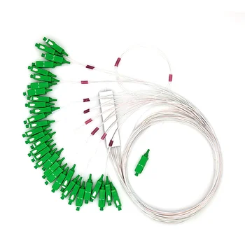 

10PCS SC APC PLC Fiber Optic Splitter FTTH 0.9mm SC Singlemode mini Steel Pipe optical splitter
