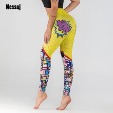 Nessaj леггинсы с героями мультфильмов высокая талия печать Jegiings женские тренировки Длинные брюки пуш-ап Фитнес Леггинсы Mujer забавные леггинсы