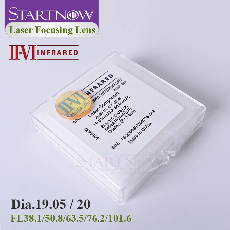 II VI инфракрасная Фокусирующая линза CVD ZnSe лазерный диам. 19 мм 20 F101.6 38 1 50 8 63 5 76 2 для
