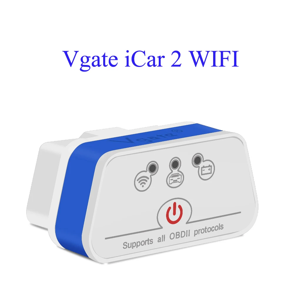 Vgate iCar 2 ELM327 obd2 iCar Pro сканер elm 327 V2.1 obd 2 wifi iCar 2 автоматический диагностический сканер для android/PC/IOS - Цвет: Vgate iCar2 Blue