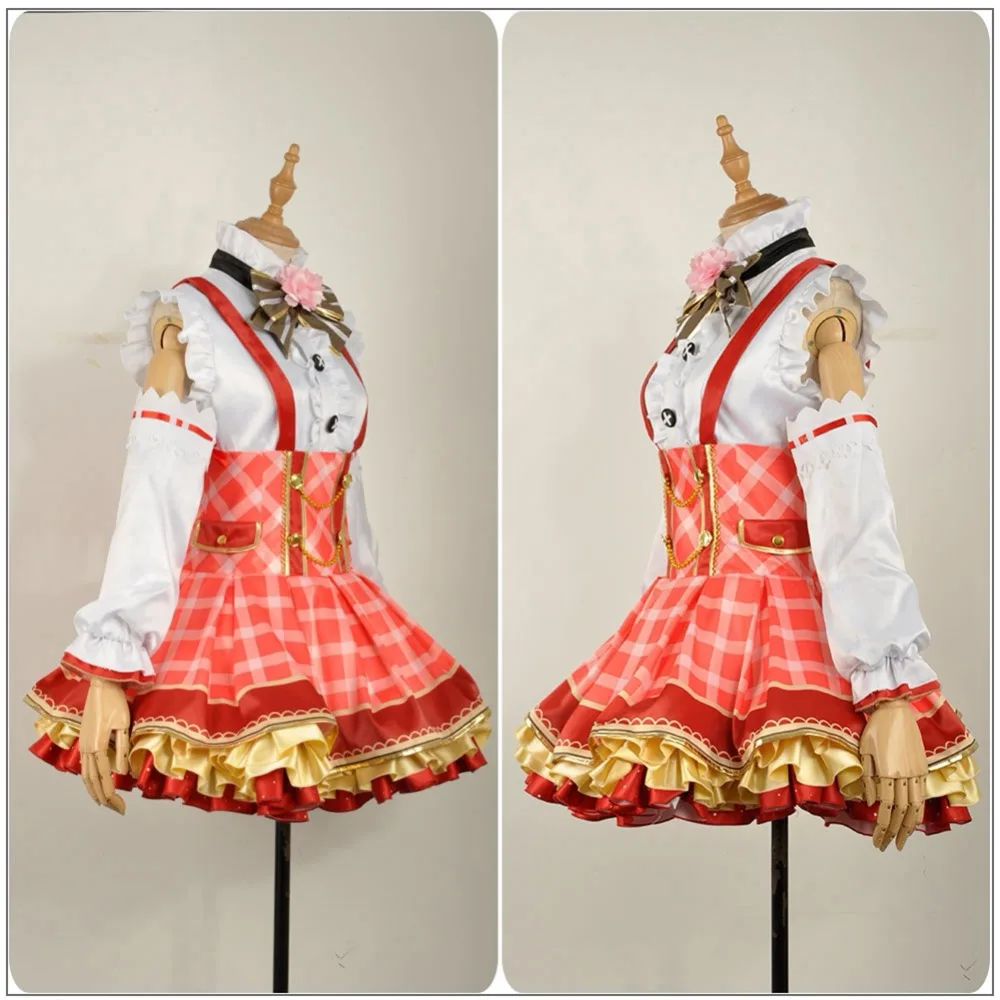 Cosplay Costume Love Live Flowers Awakening Rin Kotori Umi Eli Tojo Plaid Dress Adult Women Costume Maid Dress Japanese Bouquet